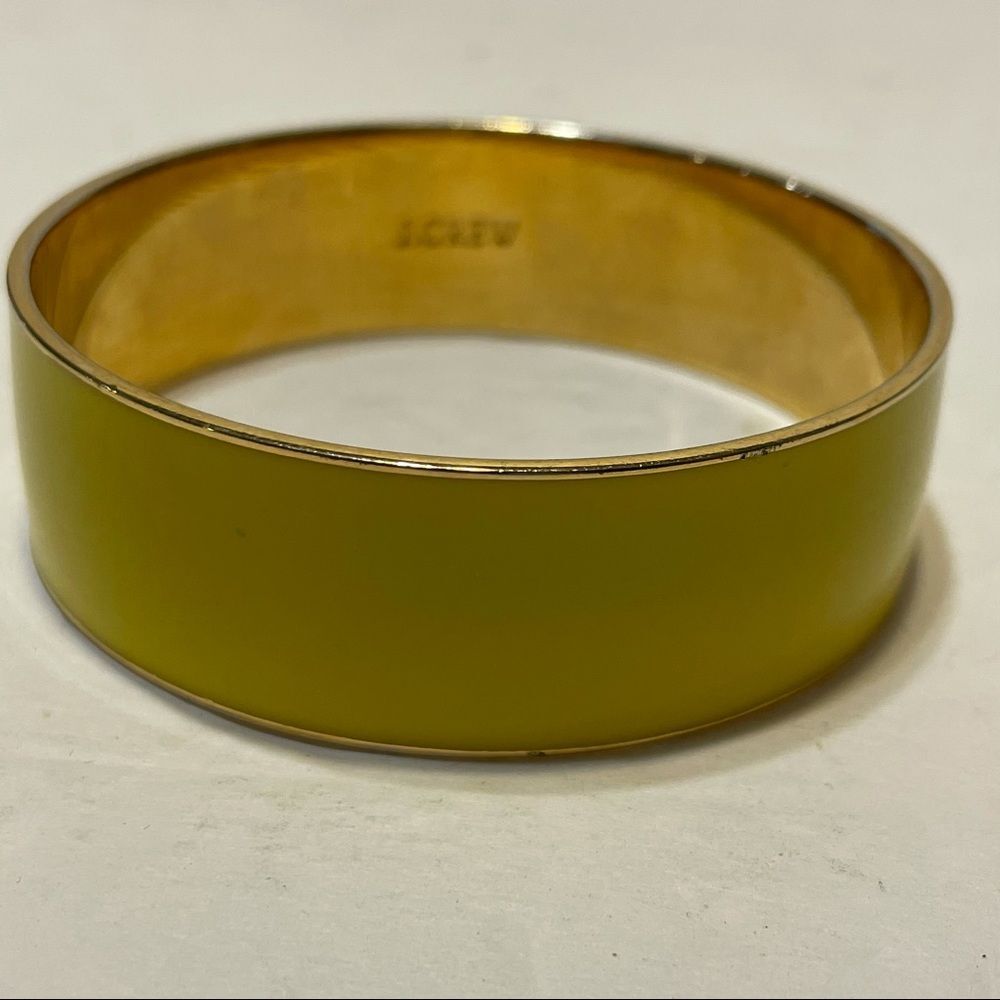 J Crew Yellow And Gold enamel Wide Bangle Bracelet